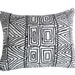 Black White Tribal Pillow, Contemporary Pillow, Black and Bone White, Oblong Accent Cushion 14x18