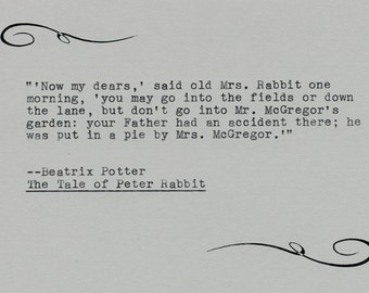 Popular items for peter rabbit quote on Etsy
