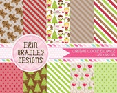 50% OFF SALE Christmas Cookie Exchange Holiday Digital Paper Pack INSTANT Download Il_170x135