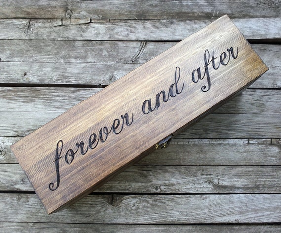 Custom wedding wine box for love letter ceremony or by arrowsarah