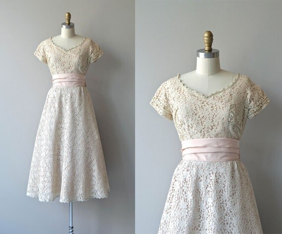 Sugar Kisses dress vintage 1950s dress lace 50s by DearGolden