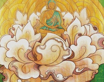 Extra Large CROSS STITCH KIT - Eya Claire Floyd - Buddha - Modern art needlecraft Genuine Dmc materials