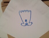 Pack of 40 napkins in any color adorable Christening gown. Perfect for Baptism or Baby Shower. Personailzed. Il_170x135
