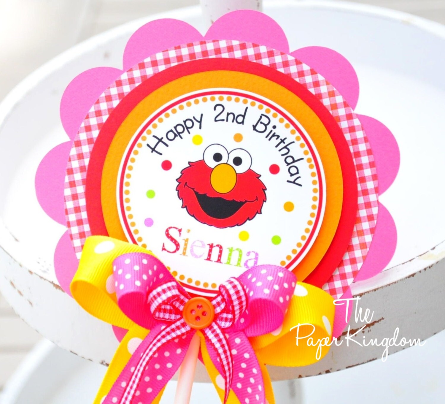 Elmo Cake Topper Elmo Birthday Party Girl Elmo by thepaperkingdom