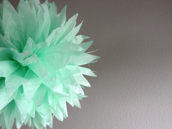 icicle Mint Green - 1 Large Tissue Pom Kit Decor DIY - Baby Shower Decoration - Gender Neutral - Seafoam Green Il_570xn