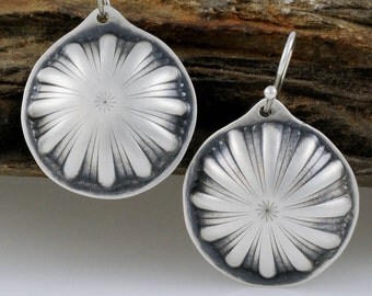 Sterling Silver Flower Earrings, Eco Friendly Earrings