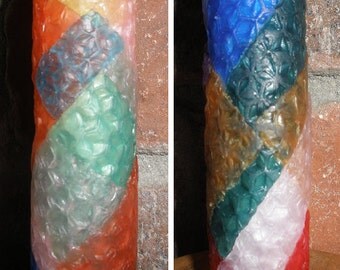 Patchwork Multicolor Pure Beeswax Taper Candles. 1"x8". Set of 2