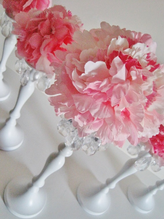 Custom Floral Chandelier Candlesticks MADE TO ORDER for