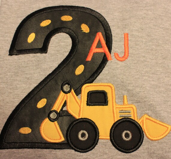 Greatstitch Digger Construction Birthday Shirt 1st Birthday 2nd Birthday 3rd Birthday Il_570xn
