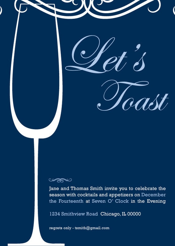 Items similar to Printable Let's Toast Invitation 5x7 Digital
