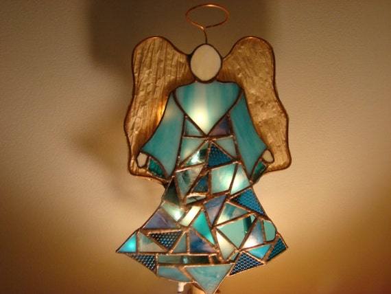 teal blue mosaic angel of lights christmas by teal blue mosaic angel of lights christmas by