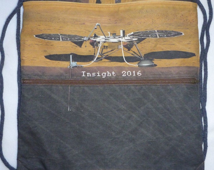 Mars Rover Insight 2016 (2018 now) cottonlinen canvas Backpack/tote Custom Print