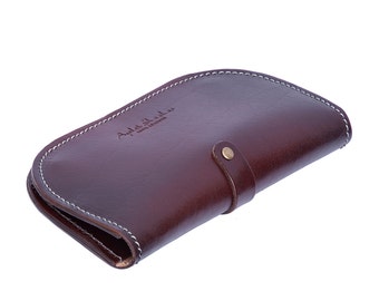genuine brown leather wallet for women - designer handmade leather wallet - women wallet
