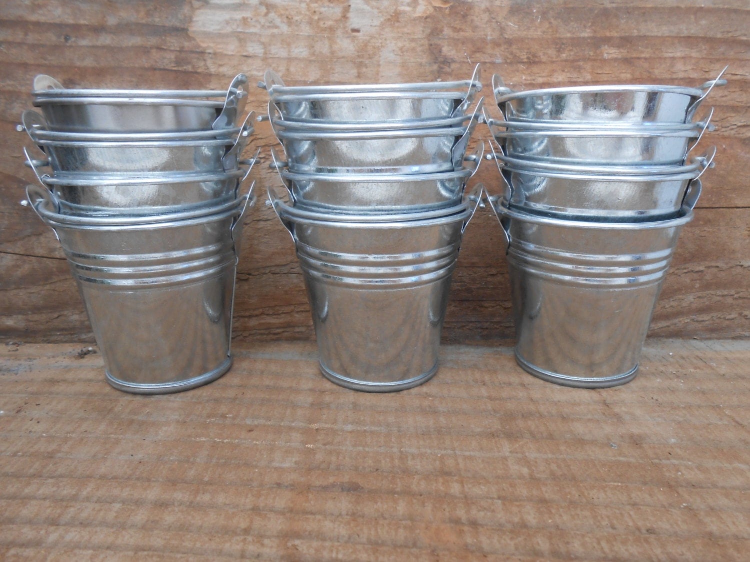72 Mini Tin Metal Pails Favor Size DIY Weddings Rustic