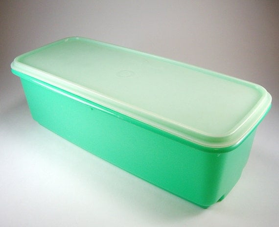 Vintage 1970s Tupperware Green Celery Keeper Crisper