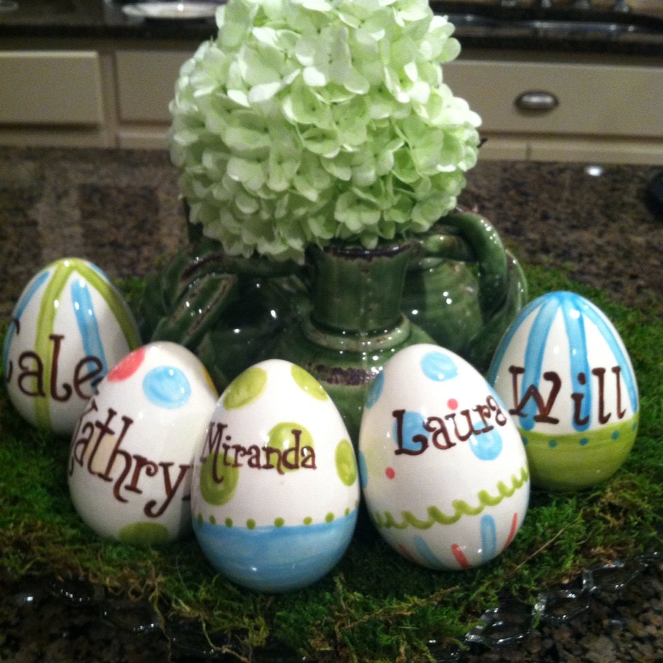 Personalized Ceramic Easter Eggs in Your by NatalieJCollection