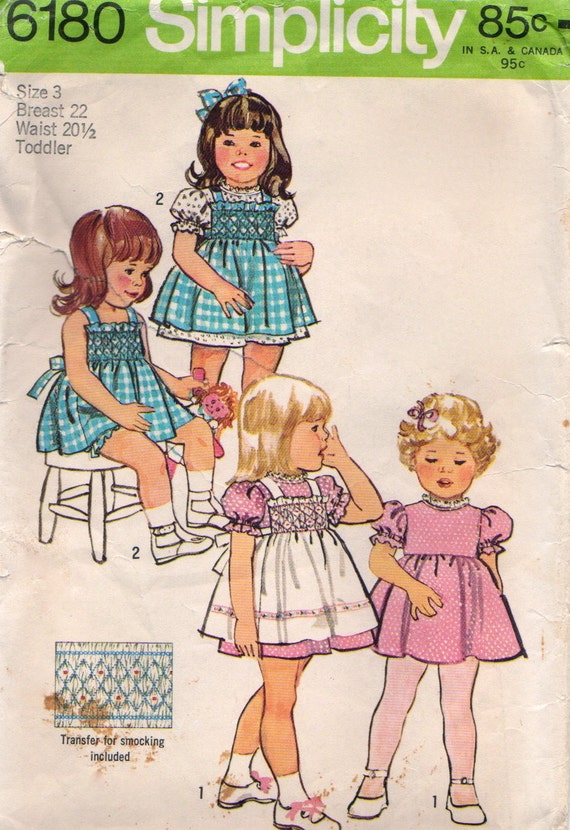 70s Girls Dress Pinafore and Panties Simplicity by stumbleupon