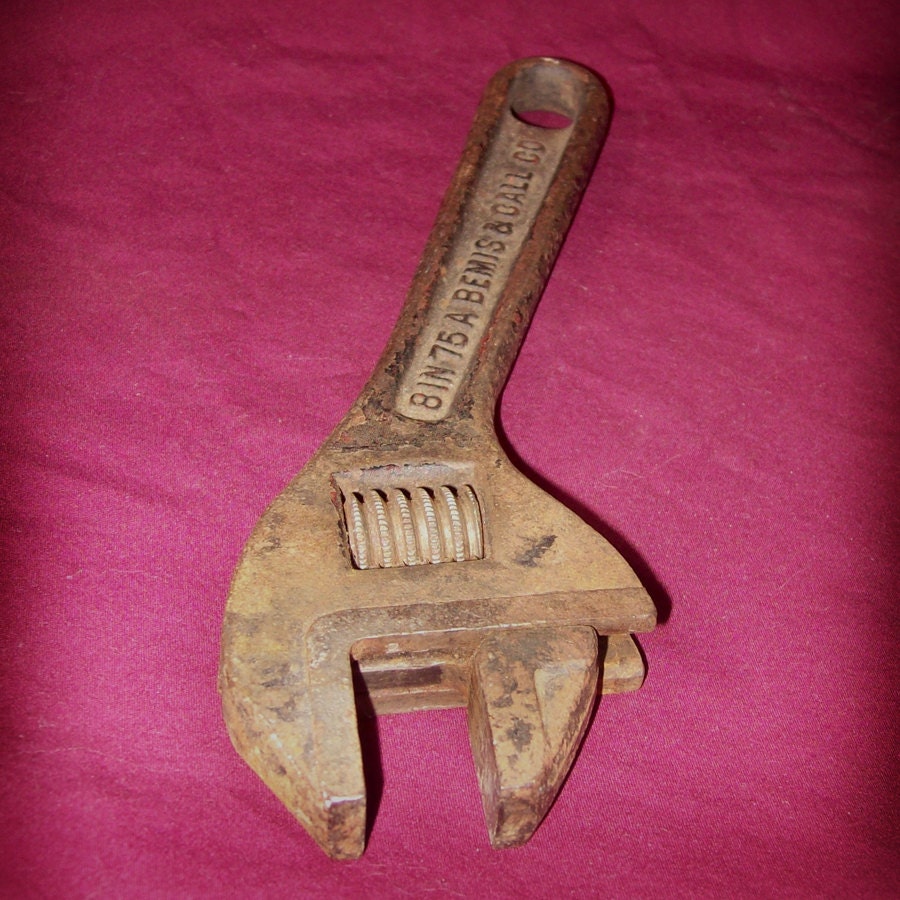 Antique Bemis & Call Adjustable Wrench / Antique 8 Inch Wrench