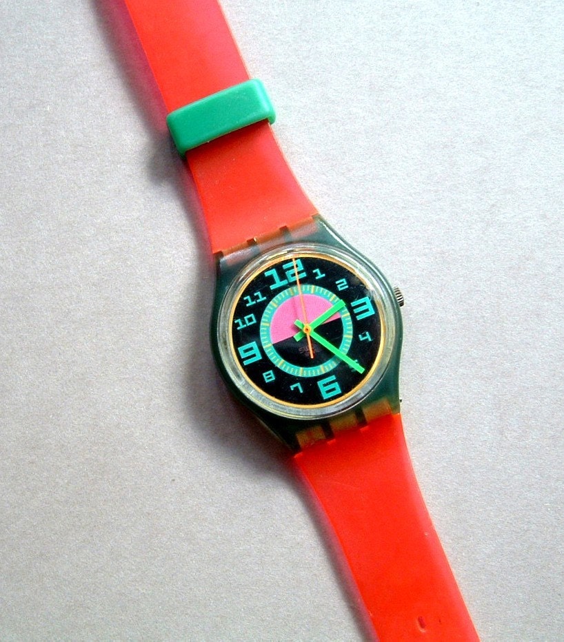 1989 Vintage GREENROOM Swatch Watch GN103 Originals Collection