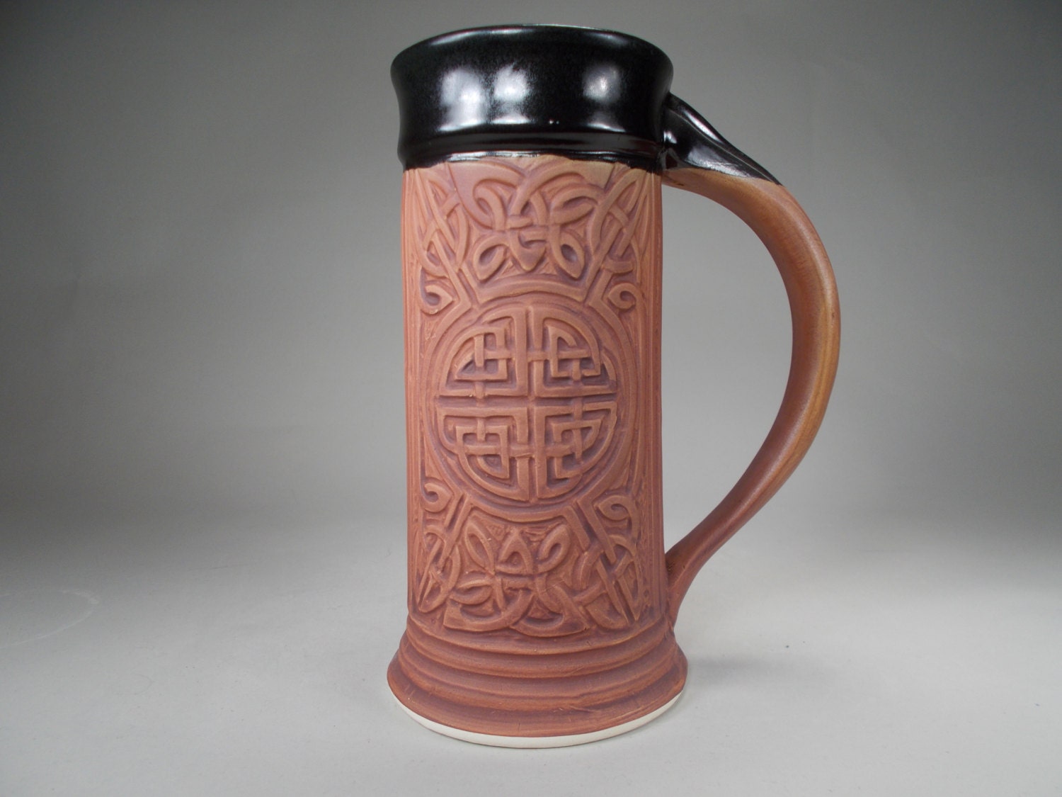 New Celtic Beer Stein in Ancient Earth Stain Stoneware Pottery