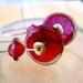 Handmade Jewelry, Lampwork Earrings, Holiday Fashion Crimson Red, Bright Golden Lampwork Jewelry Gift for Valentine