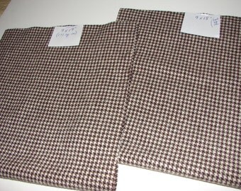 Felted Wool fabric. Brown check 2 pcs.