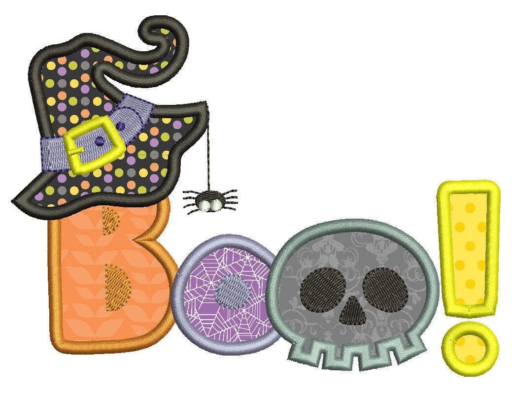Halloween applique embroidery design boo applique by embroidalot Halloween applique embroidery design boo applique by embroidalot