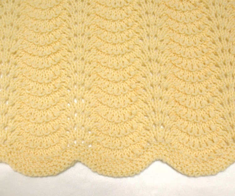 Yellow Baby Blanket Hand Knit Baby Blanket by SticksNStonesGifts
