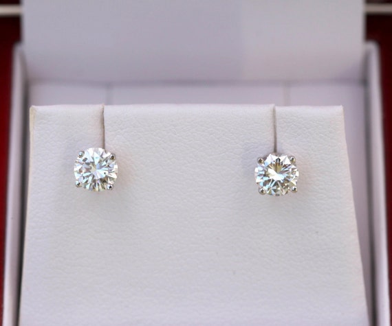 Diamond Stud earrings Solitaires 1.00 carat by BeautifulPetra
