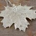 Necklace with Silver Plated Real Maple Leaf Pendant, Silver Canadian Maple Leaf with Swarovski Crystals