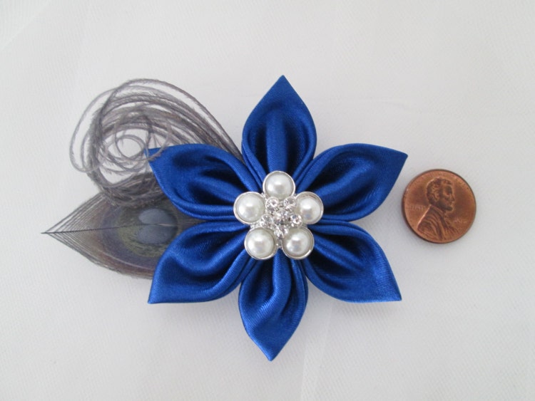 Blue Bridal Hair Clip - wide 7