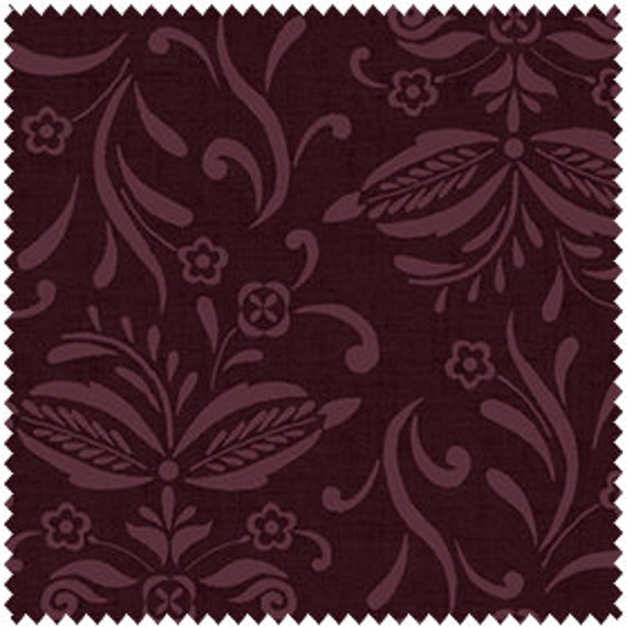 Purple Floral on Dark Purple Fabric By The Yard by fabric406