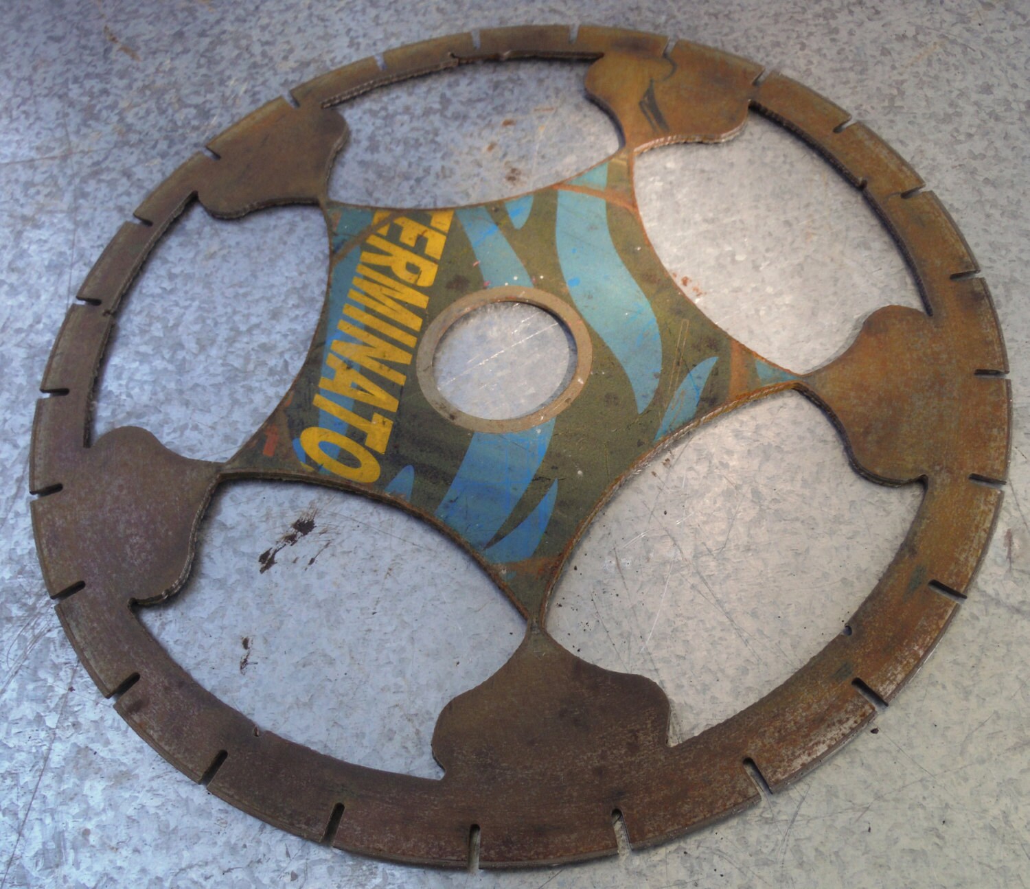 Industrial Saw Blade With Cool Design Cut Out For Shop Garage