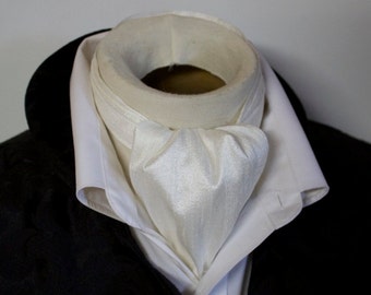 BLACK Hemp SILK Day Cravat Ascot Tie Victorian by elegantascot