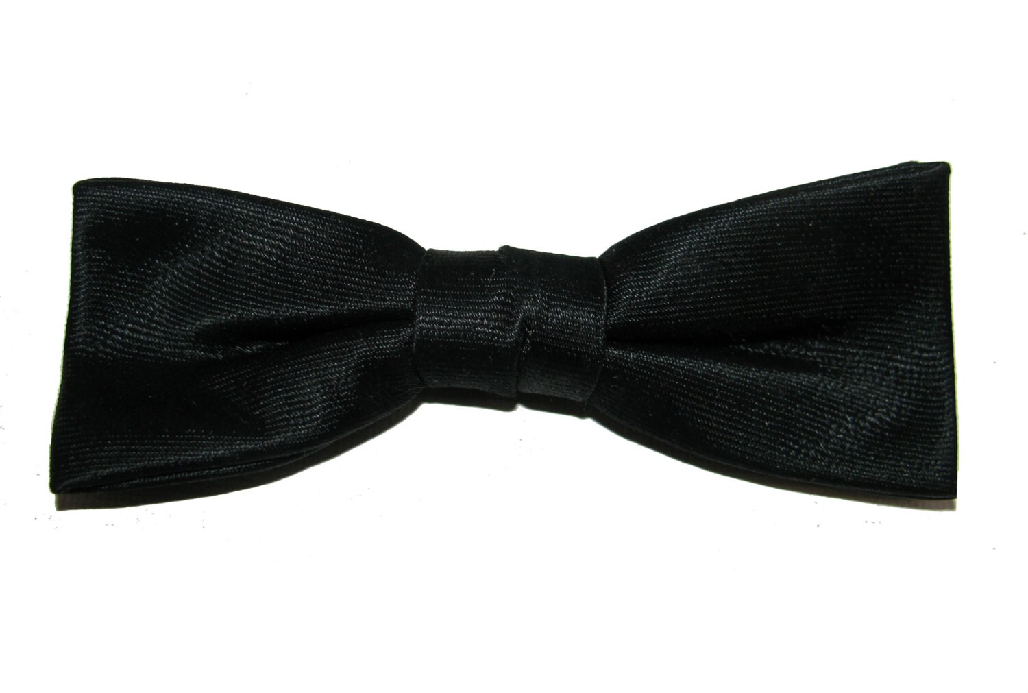 Vintage 1950s Bow Tie Mens Black Formal Mid Century Clip Bow Tie