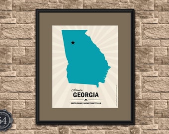 GEORGIA MAP Personalized Map of Georgia Wedding Housewarming Gift ...