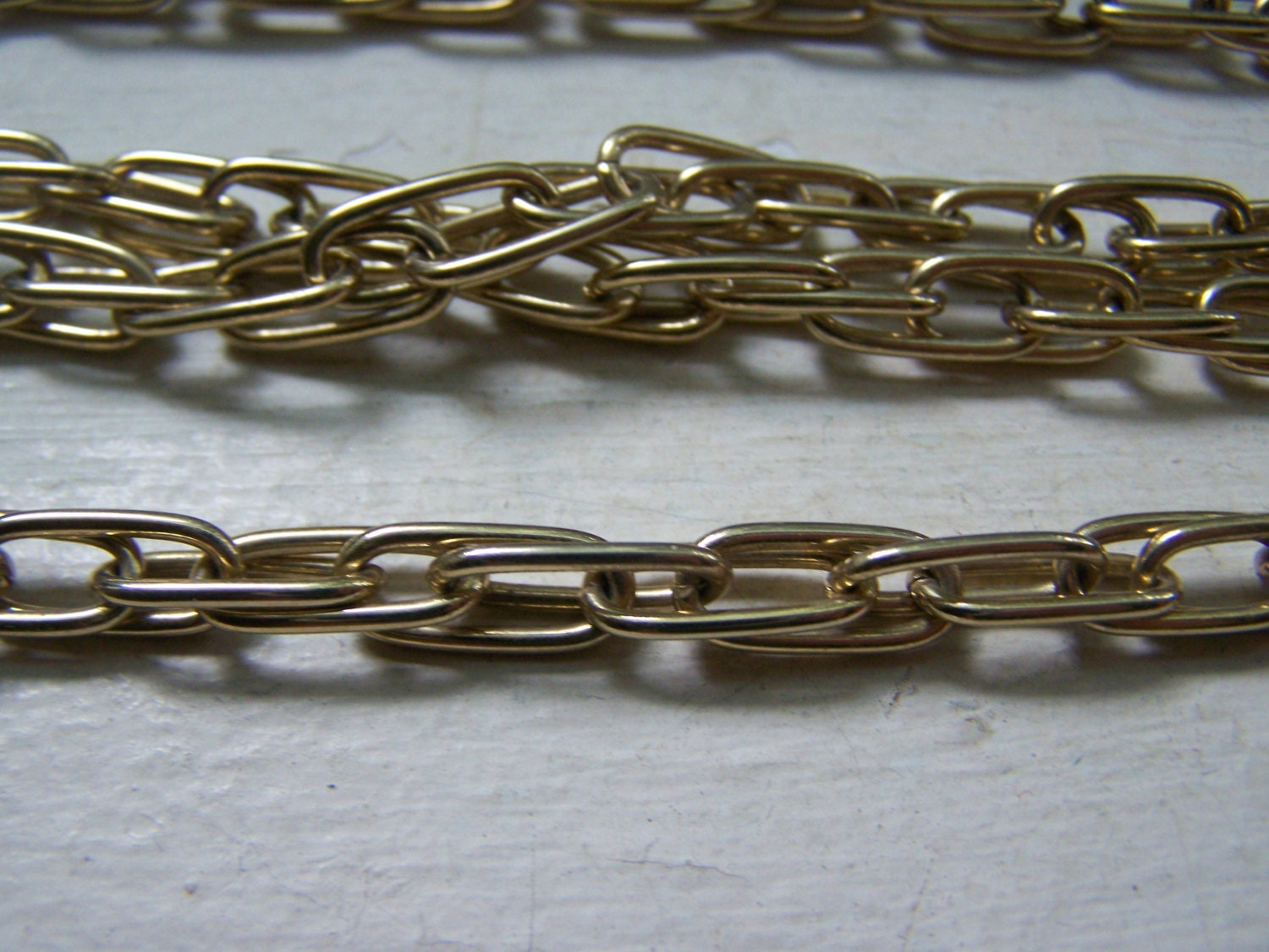 Chunky Unusual Double Link Gold Chain Necklace by mattegold