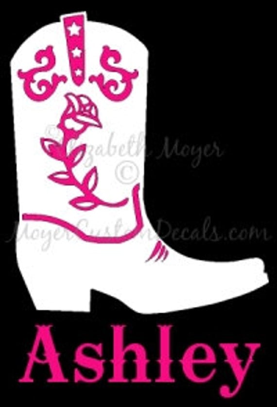 Personalized Cowgirl Boot Vinyl Decal Sticker You Choose 8447