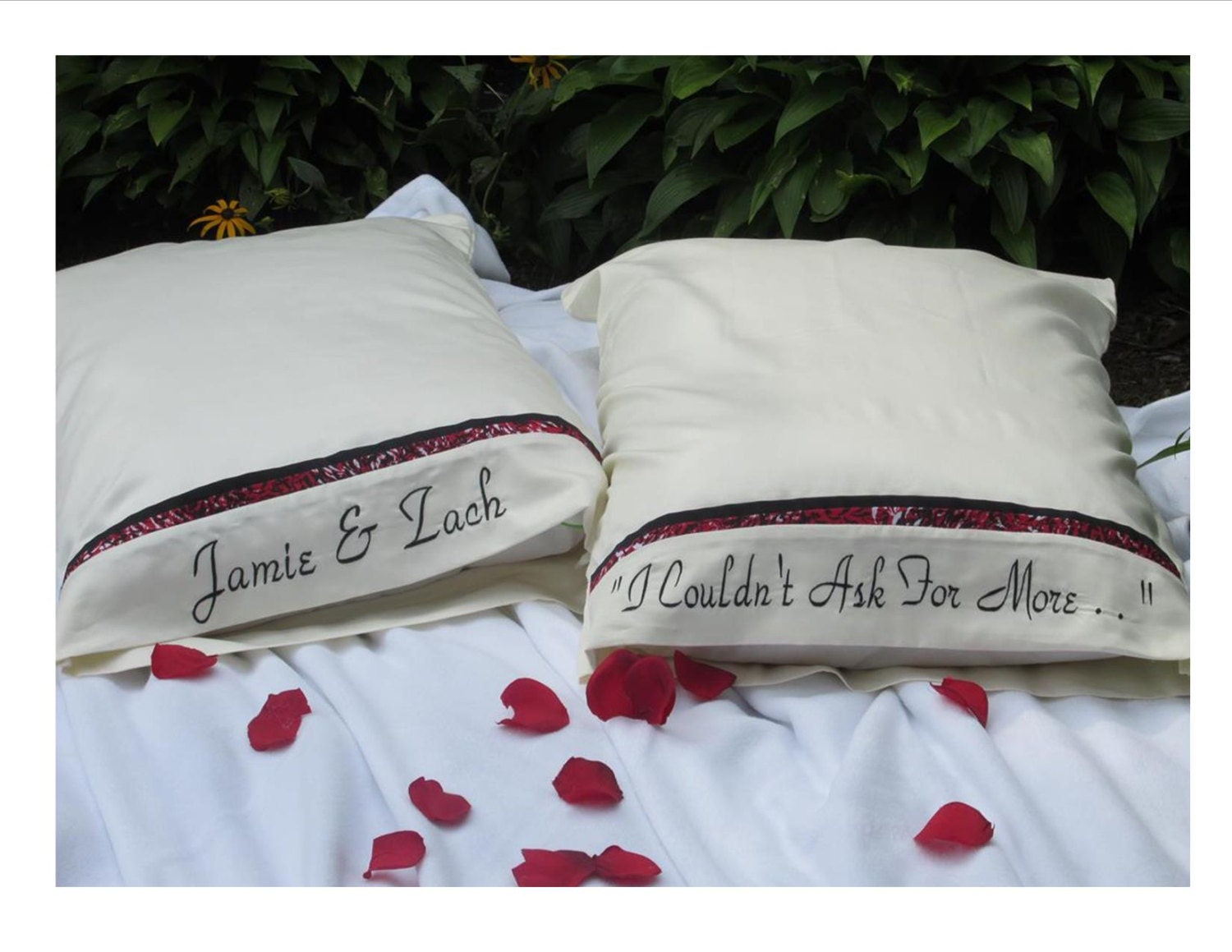 PERSONALIZED Pillow Cases Embroidered Wedding Gift Shower Gift