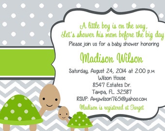 turtle baby shower | etsy turtle baby shower | etsy, Baby shower invitations