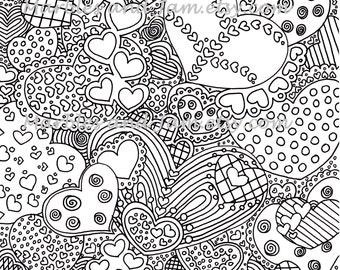 abstract hearts coloring page printable adultmarblesandjam