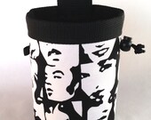 rock climbing chalk bag -- black and white faces