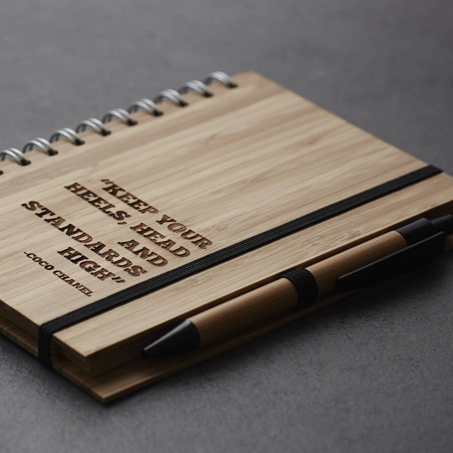 Personalised Quote Wooden Notebook Set For by SophiaVictoriaJoy