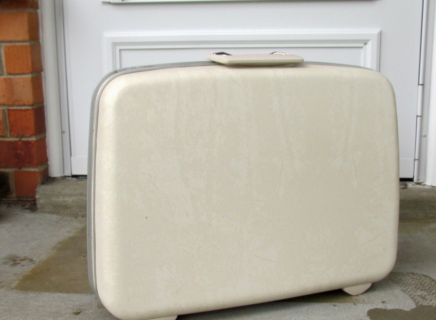 Samsonite White Marble Cream Suitcase Hard Shell Luggage with