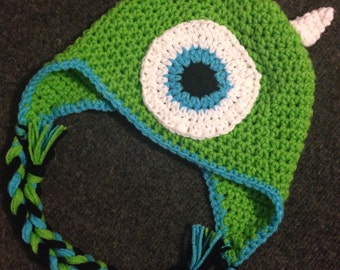 Monsters Inc crochet winter hat pattern