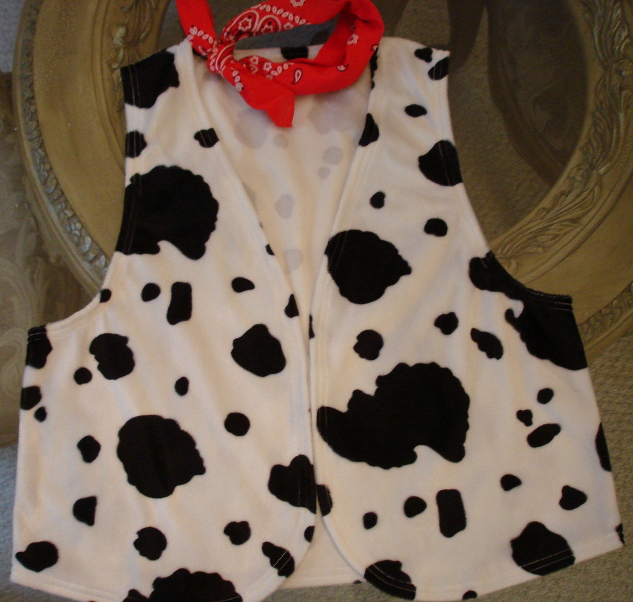 Cow Print Vest Mens M