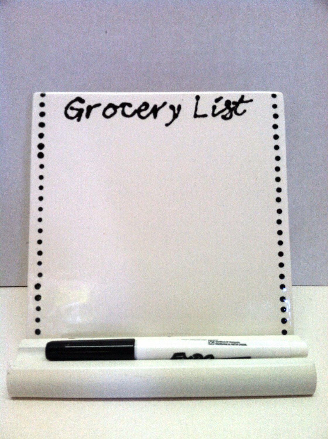 Ceramic Tile Dry Erase Message Board Grocery List With