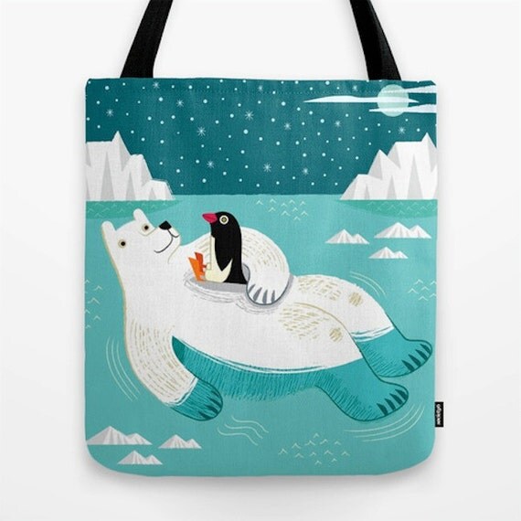 Hitching A Ride - Tote Bag / Book Bag - 16" x 16"