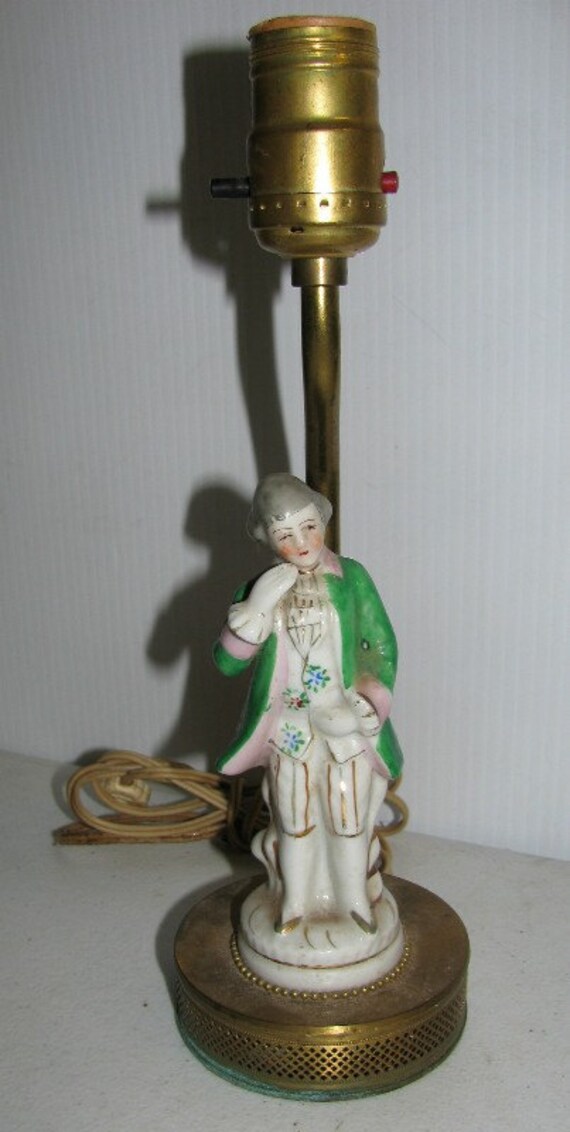 Vintage Lamp with Porcelain Victorian by TimelessTreasuresLLC