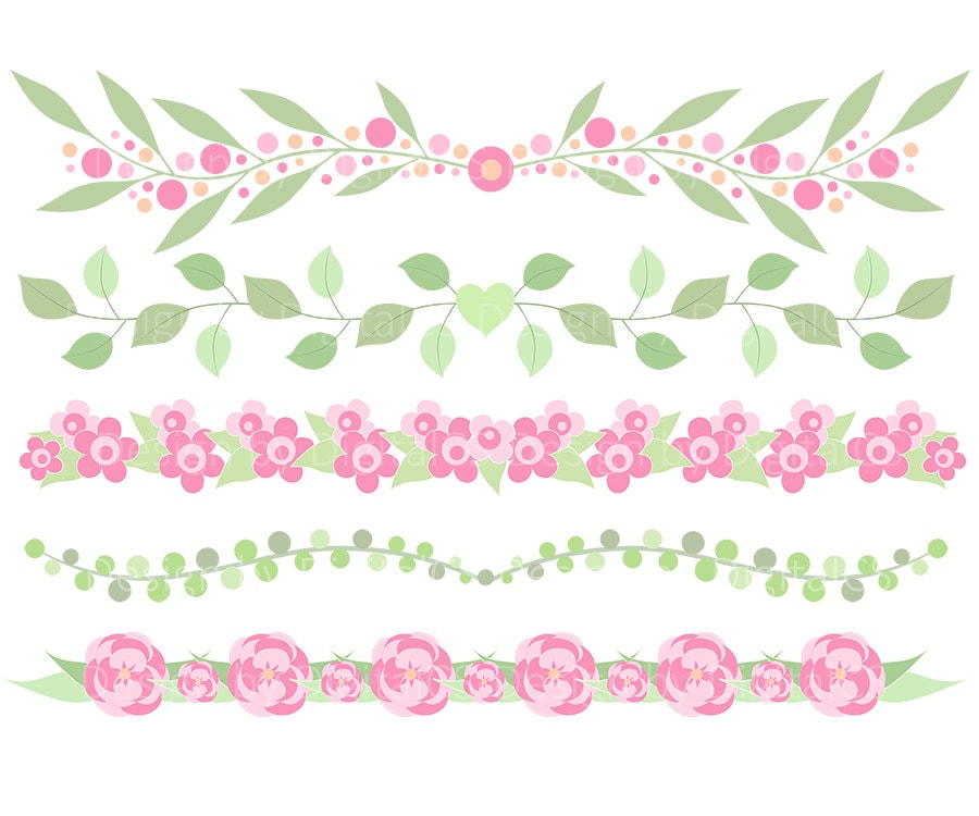 clip art pink flower border - photo #4